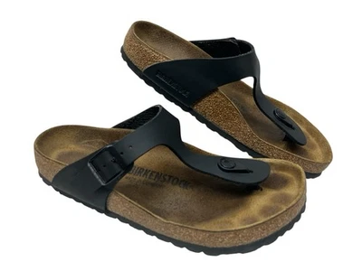 Sandalias Birkenstock Gizeh Tanga Mujer Talla 38 EE. UU. Talla 7 7.5 Negras Chanclas Foto 1 de 4
