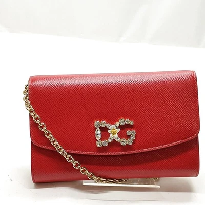 NO TARIFF DolceGabbana Shoulder Bag Red Leather 3978728 - Image 1 of 4