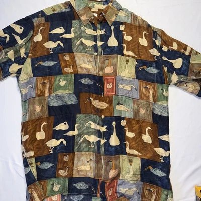 Burma Bibas Men’s 100% Silk Shirt Short Sleeve Size L - Image 1 of 4