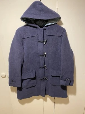 Vintage LL Bean Wool Coat Women’s Large Navy Blue Duffle Coat Toggle Closure - Image 1 of 4
