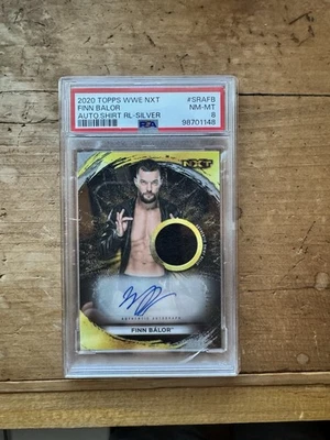WWE ToppS NXT 2020 Finn Balor Relic Auto 07/25 PSA 8 - Image 1 of 3