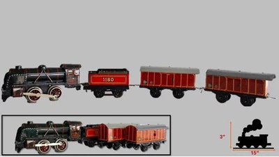 German Pre-War Johann Distler 0-gauge Clockwork Freight Train Set - Image 1 of 4