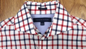 CAMISA TOMMY HILFIGER SLIM FIT 100% ALGODÓN BLANCA, ROJA Y AZUL OSCURO 14 1/2 PEQUEÑA, S - Imagen 1 de 3