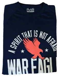 Under Armour Men's Loose Fit Heatgear War Eagle short Sleeve Navy Pullover Sz L - Picture 1 of 5