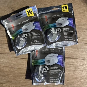 LEGRAND Cat6 RJ45 Keystone 15-pak biały On-Q Professional WP3476-WH-V15 3 torby - Zdjęcie 1 z 1