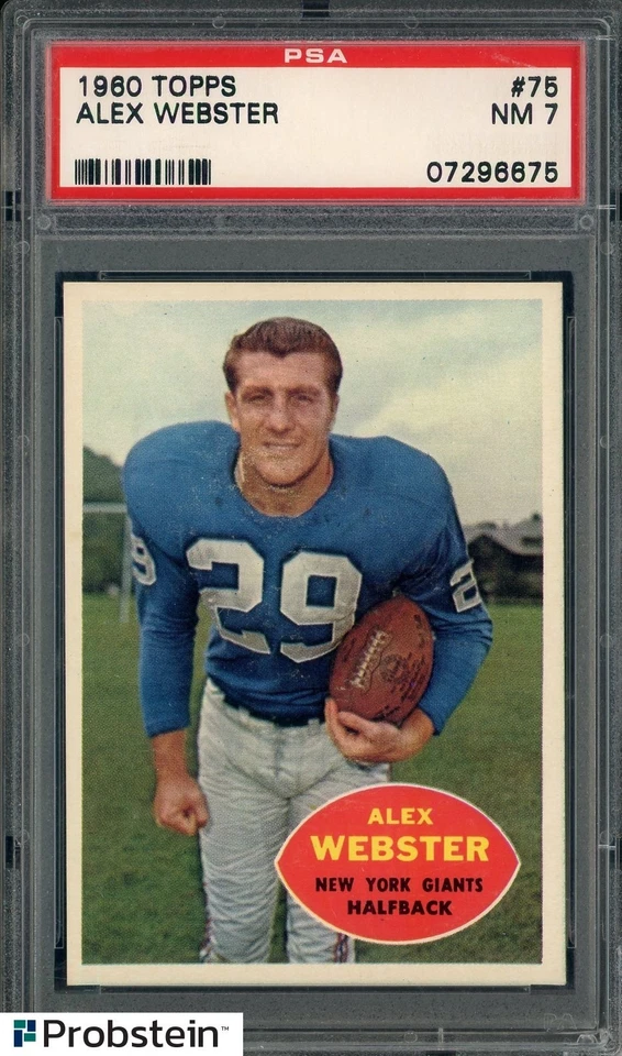 1960 Topps Football #75 Alex Webster New York Giants PSA 7 NM - Image 1 of 2