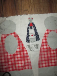 Vintage MRS. MOLLY MOUSE Soft Sculpture SEWING HELPER Fabric Panel - 1990's - Picture 1 of 2