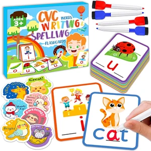 CVC Word Games Writing Spelling Flash Cards for Kindergarten, CVC Sight Word Car - Picture 1 of 12