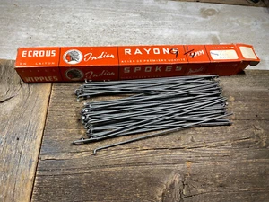 VINTAGE ANTIQUE BIKE BICYCLE INDIAN BIG SPOKES 12G 235MM 9-1/4'' BELGIUM NOS X60 - Picture 1 of 2