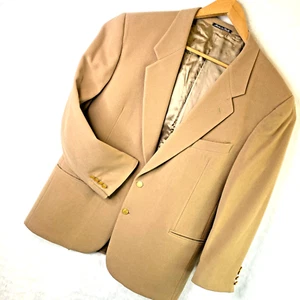 Valentino Uomo Suit Jacket Mens 44R Tan 100% Cashmere Single Breasted Luxury - Picture 1 of 19