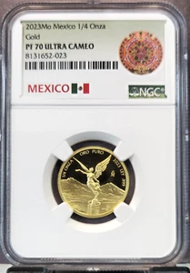 2023 MEXICO GOLD 1/4 ONZA LIBERTAD NGC PF 70 ULTRA CAMEO SCARCE GEM PERFECT - Picture 1 of 3
