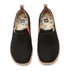 Men Size 6-11 UIN Slip On Shoes Canvas Comfortable Loafers "Toledo Black" - Picture 1 of 9