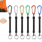 6 Pack Retractable Coil Fishing Lanyard Safety Rope Tether Grippers Camping Tool
