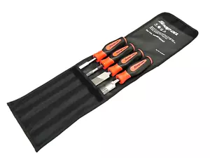 Snap On Tools NEW SGHBF600AO 4 Piece ORANGE Soft Grip Mixed File Set - Picture 1 of 8