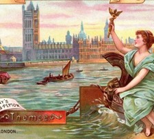 LIEBIG Trade Card Set S-557 European Rivers Seine Thames Rhein Tibor Danube