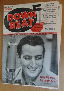 Down Beat June 16, 1954 Tony Bennett, Gibson bass, Gerry Mulligan, Toni Arden - Picture 1 of 4