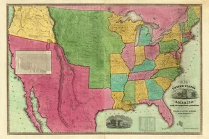 1835 Karte der Vereinigten Staaten von Amerika - Bild 1 von 5