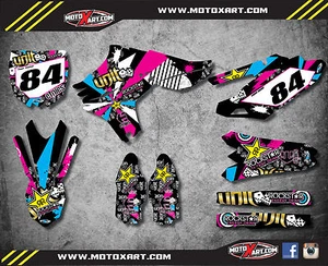 Yamaha YZF 450 / 2010 2012 2013 Full custom graphics kit RUSH style stickers - Picture 1 of 1