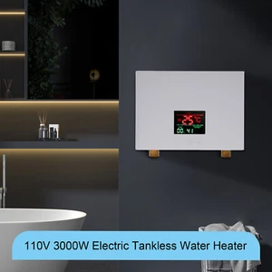 110V Kitchen Electric Hot Tankless Water Heater Shower Instant Boiler Bathroom - Picture 1 of 22