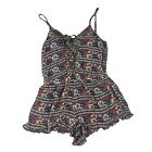 American Eagle Outfitters Womens Romper Beaded Spaghetti Strap Boho Floral Sz S