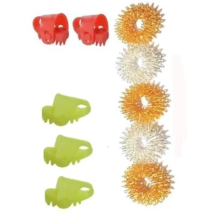 Accupressure 5pc Sujok Ring (Gold+Silver) & 5pc Acupressure Thumb Jimmy - Picture 1 of 6
