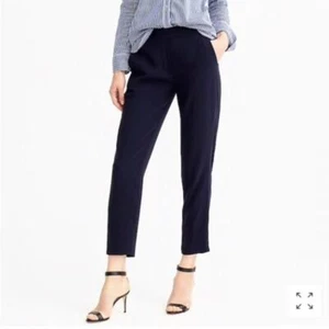 J. Pantalones de trabajo Crew para mujer azul marino tiro alto recortados fácil carrera negocios talla 6 - Imagen 1 de 7