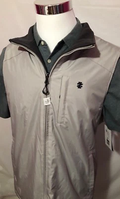 Izod Mens Stone Gray Full Zip Reversible Outerwear Vest Jacket Size M - Image 1 of 4