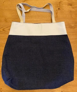 Borsa in tela di cotone blu NUOVA - Foto 1 di 5
