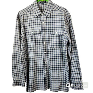 Xacus Collezioni Fine Shirt Gingham Pattern Long Sleeve Button Down Medium - Picture 1 of 6