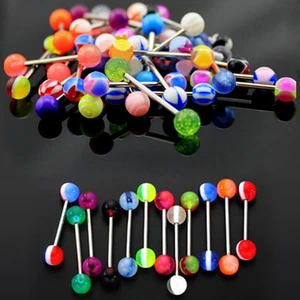 20x Tongue Nipple Eyebrow Bar Bars Body Piercing Jewellery Rings Makeup DSTM - Picture 1 of 7