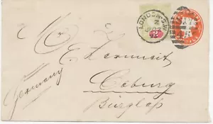 GB 1895, QV 1/2d Naranja Papelería Postal Sobre Talla E Actualizado con Jubileo 2d - Imagen 1 de 3