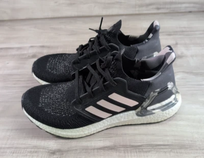 Adidas ultraboost 20 Black White Pink Tint Running Sneaker FV8349 Womens Sz 11 - Image 1 of 4