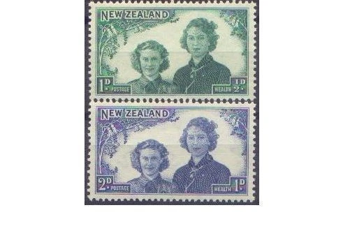 New Zealand 1944 HEALTH (PRINCESSES) (2) Unhinged Mint SG 663-4 - image 1 of 1