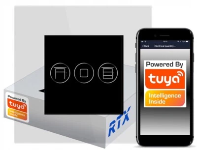 TUYA RTX SH Rollladen-Touch-Schalter Schwarz ZigBee - Bild 1 von 4