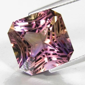13.95Cts Mesmerizing Natural Ametrine 14.5mm Radiant Magic Cut Gemstone Ref-VDO - Picture 1 of 5