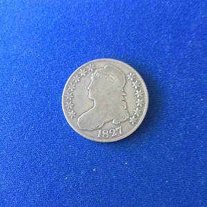 1827 square base 2 Capped Bust Half having nice details and minimal damage. - Picture 1 of 2