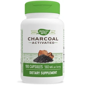 Nature's Way, Charcoal Activated (Green), 560mg, 100 Cápsulas - Envío Flash - Imagen 1 de 3