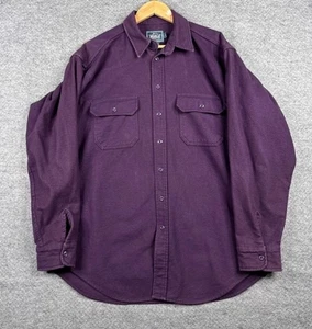Vintage Woolrich Shirt Mens Lg Purple Chamois Heavy Cotton Made In USA - Picture 1 of 6