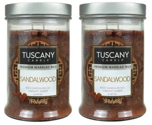 Tuscany Candle Sandalwood Amber Musk Scent Marbled Wax Essential Oil 18oz 2-Pack - Picture 1 of 1