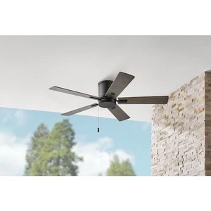 Hampton Bay Grantway 48 in. Indoor/Outdoor Matte Black Low Profile Ceiling Fan - Picture 1 of 10