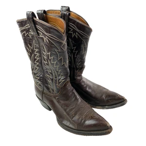 De colección Tony Lama Pata de Gato Marrón Oscuro Cuero Cremallera Para Hombres EE. UU. 10 - Imagen 1 de 11
