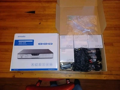 ZMODO Surveillance DVR 8-Channel zmd-dx-s8n8 w/ 4 Cameras & Cables OPEN BOX READ - Image 1 of 4