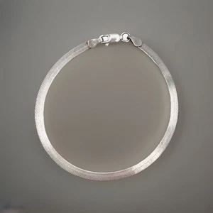 Brazalete italiano de espiga de plata de ley 7” 4 mm 21,73 g Italia AZ - Imagen 1 de 7