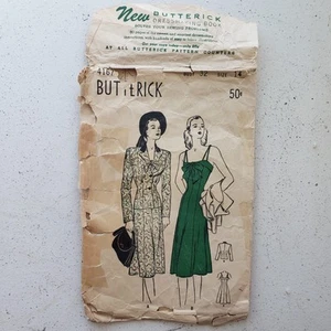 1940s Vintage Butterick 4167 Double Spaghetti Strap Dress Jacket Sewing Pattern - Picture 1 of 7