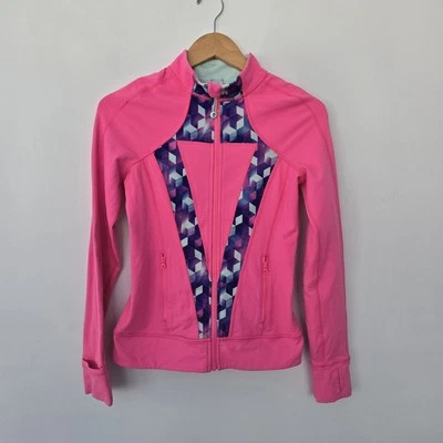 Chaqueta de Pista Ivivva by Lululemon Rosa Caliente Perfect Your Practice Cremallera Completa Talla 14 Foto 1 de 4