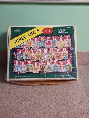 Vtg Judy Instructo Bible ABC’s Floor Puzzle 24"X 36" Sunday School 50 Pc COMPLET - Image 1 of 2