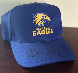 AFL West Coast Eagles Autografiado Azul Ajustable Sombrero/Gorra Firmados Memorabilia - Imagen 1 de 24