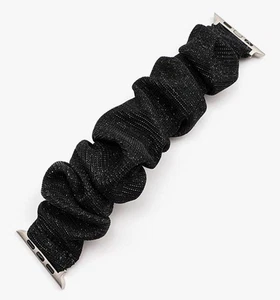 Apple Watch Band - Black Shimmer Scrunchie Strech 42/44/45/46/49 mm - Picture 1 of 3