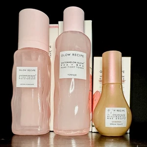 $112 Value! Glow Recipe 3pc FULL SIZE Skincare Set Toner Serum Moisturizer. NEW - Picture 1 of 10