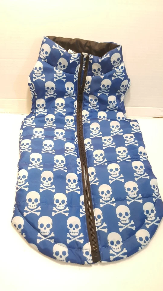 Chaqueta Top Pata Poliéster Calavera Azul y Blanco Perro GRANDE Foto 1 de 4